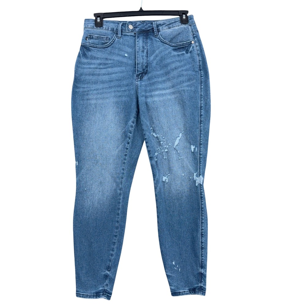 Judy Blue Skinny Fit Jeans Womens 14W Cotton Sorbtek Blue Distressed JB88615 MD